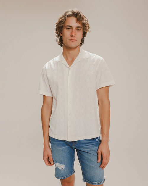 Camisa Blanca Relax Textura